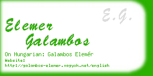 elemer galambos business card