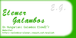 elemer galambos business card